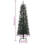 vidaXL Sapin de Noël artificiel mince avec support Vert 120 cm PVC
