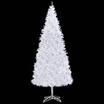 vidaXL Arbre de Noël artificiel pré-éclairé et boules 500 cm blanc