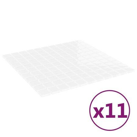 vidaXL Carreaux mosaïque 11 Pièces Blanc 30x30 cm Verre