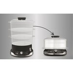 SEB VC204800 Ultracompact Cuiseur vapeur 9L, 3 bols empilables, Bac céréales, Cuisson saine, Minuteur, Arret auto, Facile a ranger