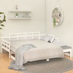 vidaXL Lit coulissant Blanc Bois de pin solide 2x(90x200) cm