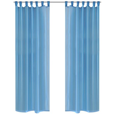 vidaXL Rideau fin Turquoise 140x225 cm 2 Pièces