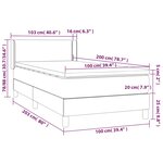 vidaXL Lit à sommier tapissier avec matelas Crème 100x200 cm Tissu