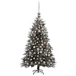vidaXL Sapin de Noël artificiel LED et flocons de neige 180 cm PVC PE