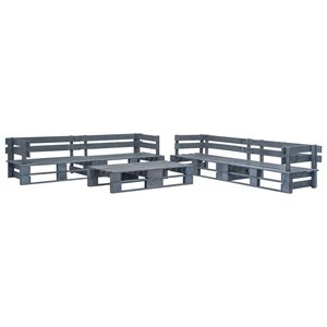 vidaXL Salon de jardin palette 6 Pièces Bois Gris