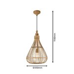 Eglo lampe suspendue amsfield marron 49772