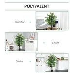 Outsunny Arbre artificiel plante artificiel banyan hauteur 1 45 m tronc branches liane lichen feuilles grand réalisme pot inclus