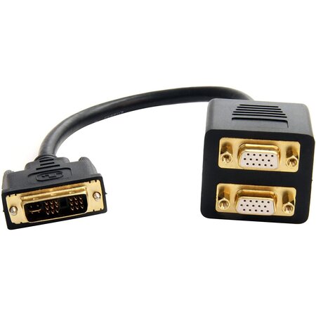 Startech.com câble répartiteur en y dvi-i analogique vers double vga 30 cm - câble splitter dvi vga - m/f