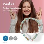 Casque filaire | Câble rond de 1,2 m | Oreillette | éléphant | Blanc