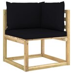 vidaXL Canapés d'angle de jardin 2Pièces et coussins Pin imprégné de vert