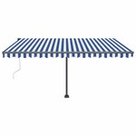 vidaXL Auvent automatique sur pied 450x300 cm Bleu/Blanc