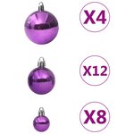 vidaXL Ensemble de boules de Noël 100 Pièces Violet