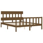 vidaXL Cadre de lit tête de lit marron miel King Size bois massif