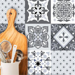 6 stickers carreaux gris 15 x 15 cm