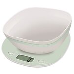 TERRAILLON 14670 -  Balance de cuisine électronique Macaron Pistache + Bol - 1g min 5kg max - Conversion liquide - Tare - Arrêt auto