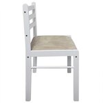 vidaXL Chaises à manger lot de 4 blanc hévéa solide et velours