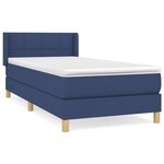 vidaXL Lit à sommier tapissier avec matelas Bleu 80x200 cm Tissu