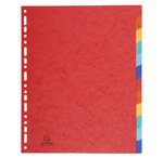 Intercalaires Carte Lustrée 400g 12 Positions - A4 Maxi - Couleurs Assorties - X 15 - Exacompta