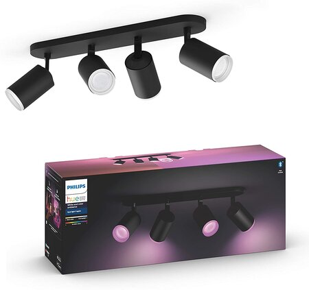 Spot Fugato X4 Noir Compatible Bluetooth, Fonctionne Avec Alexa