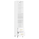 vidaXL Buffet haut Blanc brillant 34 5x34x180 cm Bois d'ingénierie