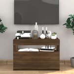 vidaXL Meuble TV avec lumières LED Chêne marron 60x35x40 cm