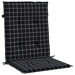 vidaXL Coussins de chaise à dossier bas lot de 2 noir à carreaux tissu