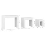 vidaXL Tables basses gigognes 3 Pièces Blanc Aggloméré