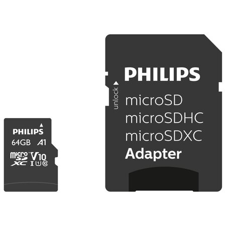 Philips carte mémoire micro sdxc 64 go uhs-i u1 v10