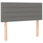 vidaXL Sommier tapissier et matelas et LED Gris foncé 100x200 cm Tissu