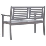 vidaXL Banc de jardin 2 places avec coussin 120 cm Gris Eucalyptus