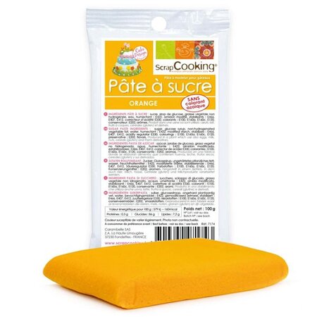 Pâte à sucre orange 100 g