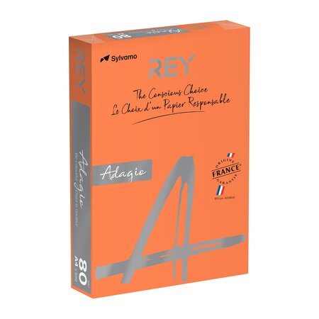 Ramette papier couleur A4 Papyrus Adagio+ 80g 500 feuilles couleur orange intense