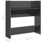 vidaXL Armoire à chaussures murale Gris brillant 60x18x60 cm Aggloméré