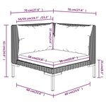 vidaXL Salon de jardin 9 Pièces avec coussins Résine tressée Gris foncé