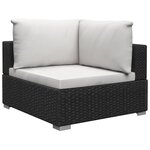 vidaXL Salon de jardin 12 Pièces avec coussins résine tressée noir