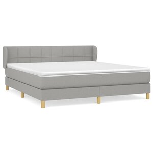 vidaXL Lit à sommier tapissier avec matelas Gris clair 180x200cm Tissu