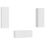 vidaXL Ensemble de meubles TV 3 Pièces Blanc Aggloméré