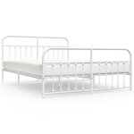 vidaXL Cadre de lit métal avec tête de lit/pied de lit blanc 180x200cm