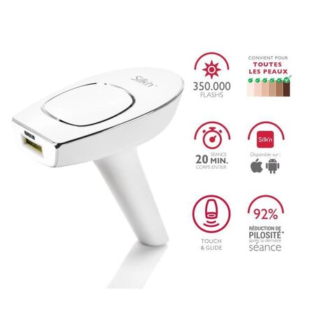 SILK'N MOTION Epilateur a lumiere pulsée 350,000 flash - Blanc - Tous types de peaux