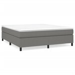 vidaXL Lit à sommier tapissier avec matelas Gris foncé 180x200cm Tissu