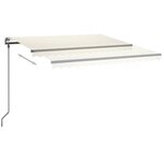 vidaXL Auvent automatique et capteur de vent et LED 4 5x3 m Crème