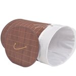 vidaXL Panier à linge ovale Bambou Marron