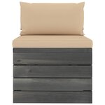 vidaXL Salon palette de jardin 6 Pièces avec coussins Bois de pin massif