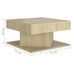 vidaXL Table basse Chêne sonoma 57x57x30 cm Aggloméré