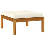 vidaXL Salon de jardin 12 Pièces avec coussin crème Bois d'acacia solide