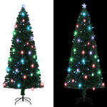 vidaXL Arbre de Noël pré-éclairé avec support 240 cm fibre optique