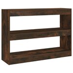 vidaXL Bibliothèque/Séparateur de pièce Chêne fumé 100x30x72 cm