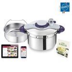 SEB P4624900 Autocuiseur Cocotte-minute CLIPSO MINUT PERFECT - 9L - Toux feux dont induction - Fabriqué en France - Inox et violet