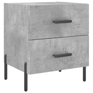 vidaXL Table de chevet gris béton 40x35x47 5 cm bois d’ingénierie