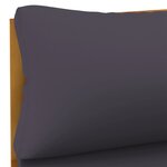 vidaXL Canapé central sectionnel et coussins gris foncé Bois d'acacia